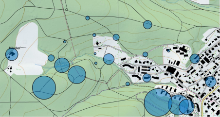 Rufaktivitäten an den verschiedenen Standorten im Rombachtäli
